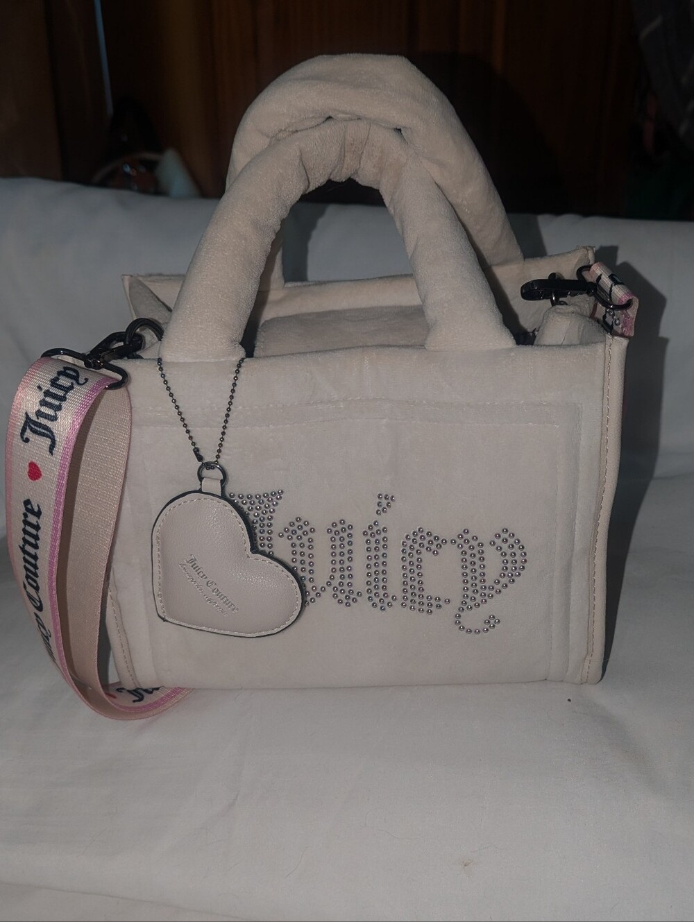 Juicy Couture Velour Angel Extra  Spender  Mini Tote Cream